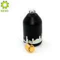 Custom round oil glass bottle perfume 50ml black cylinder shape with sprayer pump cap